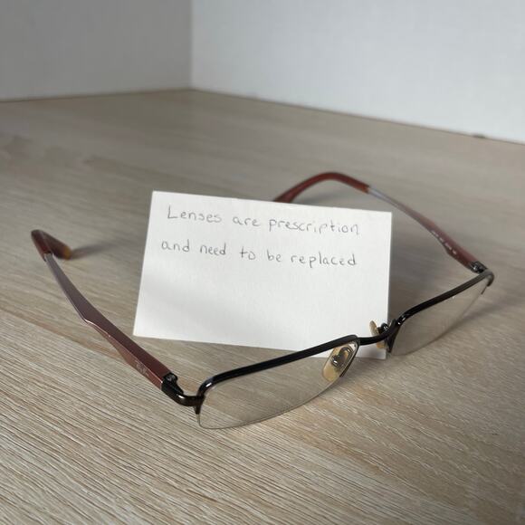Ray-Ban RB6133 2511 Eyeglasses Half Rim Silver Brown 51-19-140 - Picture 1 of 8